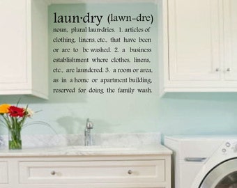 laundry room decal - vinyl letters - Laun.dry (lawn.dre) laundry room definition - wall art - laundry room decor