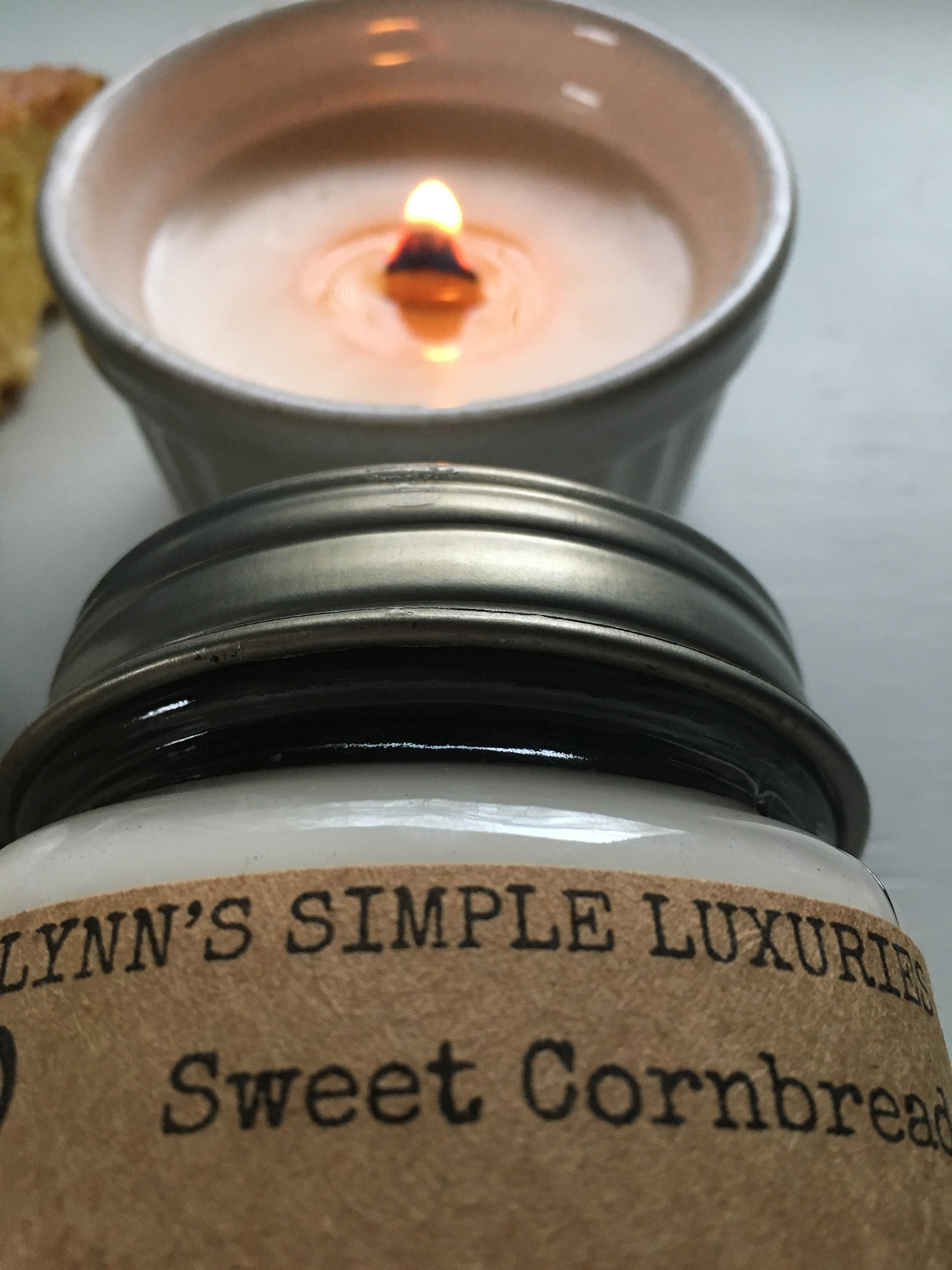 Sweet Cornbread candle Soy candle wooden wick Phthalate free Mason jar candle Food
