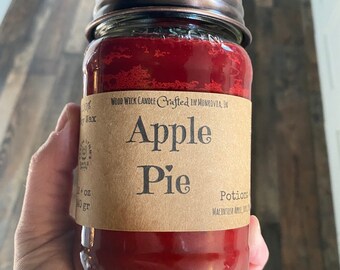 Apple Pie soy wax, scented candle,  candle, soy wax, mason jar candle, phthalate free, farmhouse, Macintosh apple, apple spice