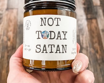 Not Today Satan Candle, soy candle,  wooden wick, lemon, essential oil, bakery, candle, lemon cookie, lemon bar candle,