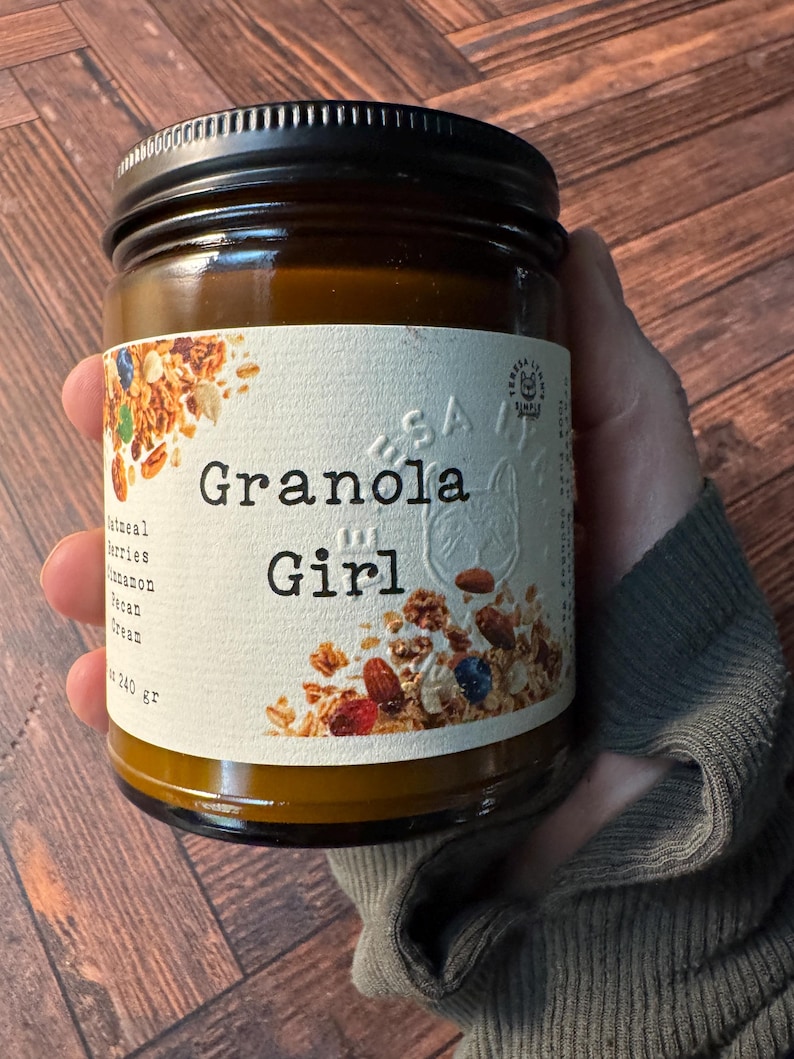 Granola Girl Candle- Oatmeal, Honey, Pecan Wooden Wick CoCoSoy Candle image 10