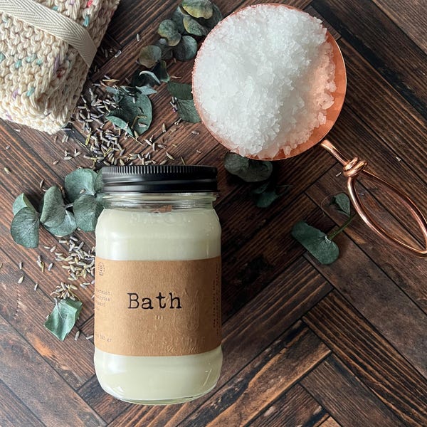 Vela de baño: menta, eucalipto, bergamota y ozono / Lanzamiento limitado