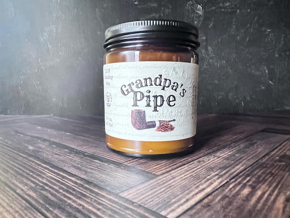 candle black cherry pipe tobacco Black Cherry Tobacco Scented Soy Candle, Wooden Wick