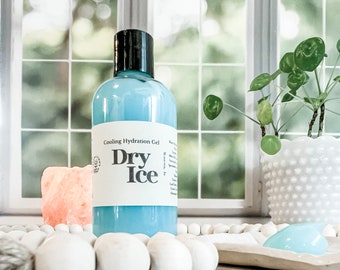 Dry Ice cooling hydration gel, summer cooling, essential oil, Witch Hazel, Menthol, Arnica, Vitamin E, Holy Basil Leaf Extract
