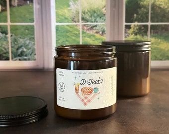 D'Jeet?- Did Ya Eat? Wooden Wick Soy Wax Candle Infused with Rich Fruits, Bakery notes, Nutty Highlights, Vintage Woodsy Aromas