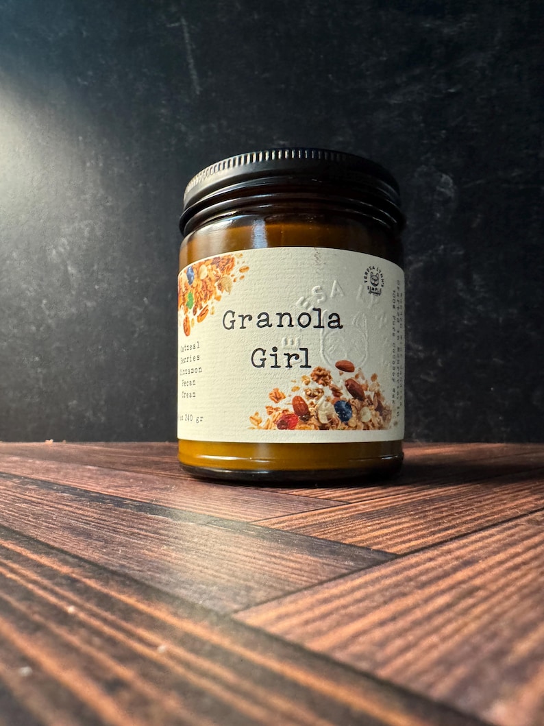 Granola Girl Candle- Oatmeal, Honey, Pecan Wooden Wick CoCoSoy Candle image 7