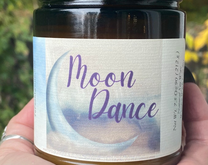 Moon Dance soy wax, wooden wick candle, Fall candle, unisex scent, spicy candle, brown jar candle, boho candle, sexy candle, mica, sparkle