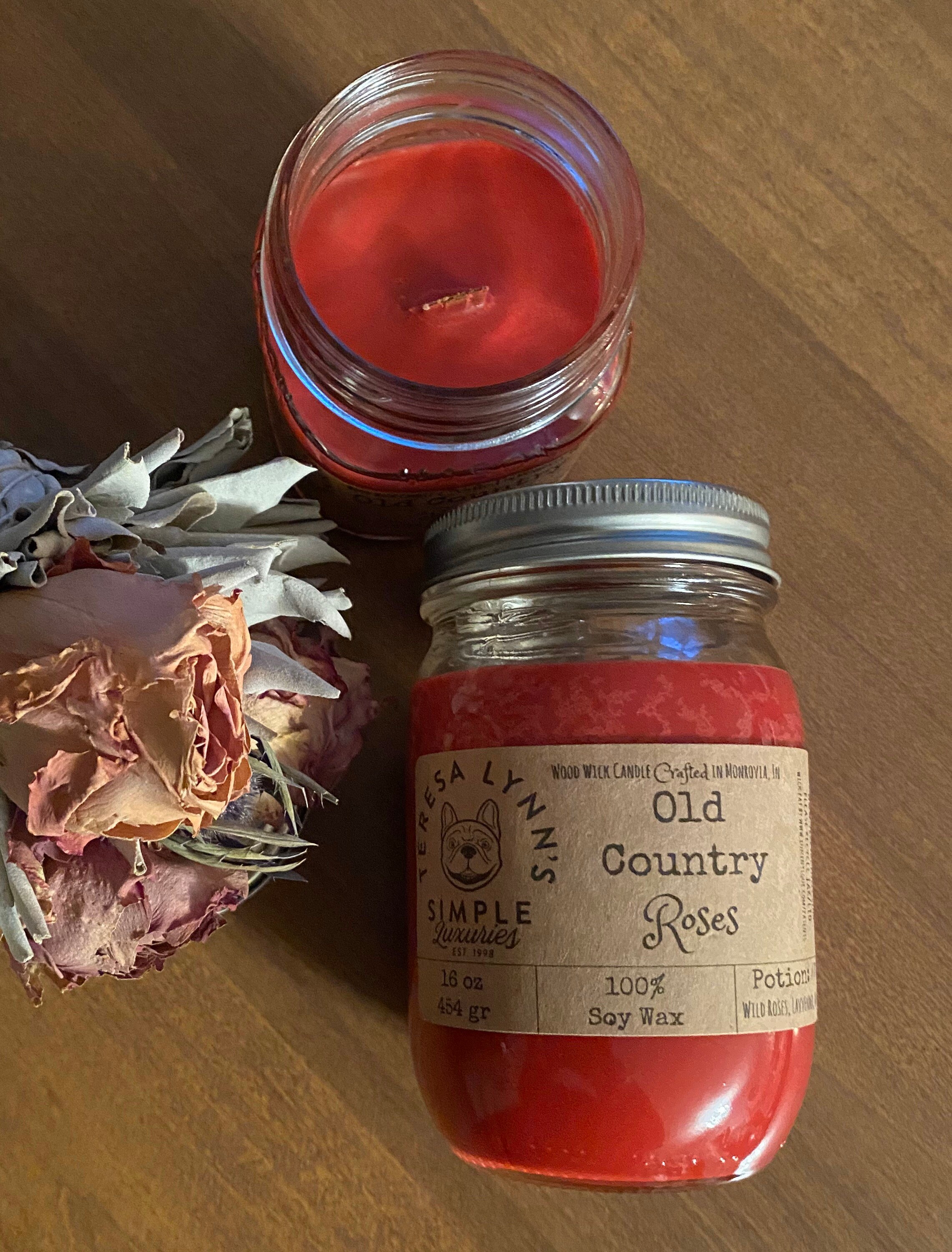 Old Country Roses, floral scented candle, , gothic, bohemian, soy wax ...