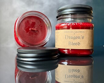 Dragon's Blood wooden wick soy wax candle