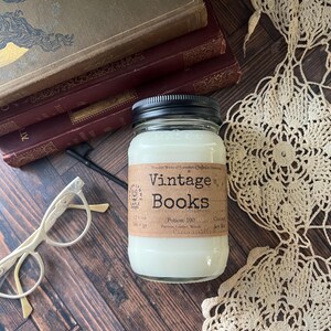 Vintage Books - Scented, Wooden Wick Coconut Soy Candle image 18