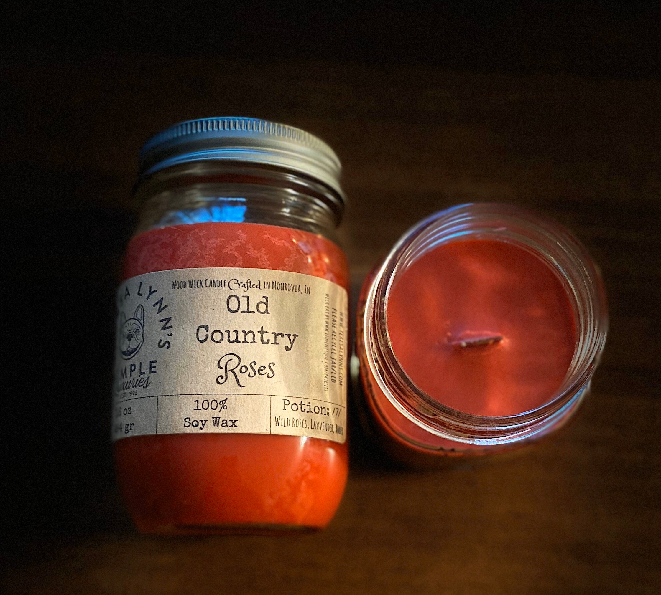 Old Country Roses, floral scented candle, , gothic, bohemian, soy wax ...
