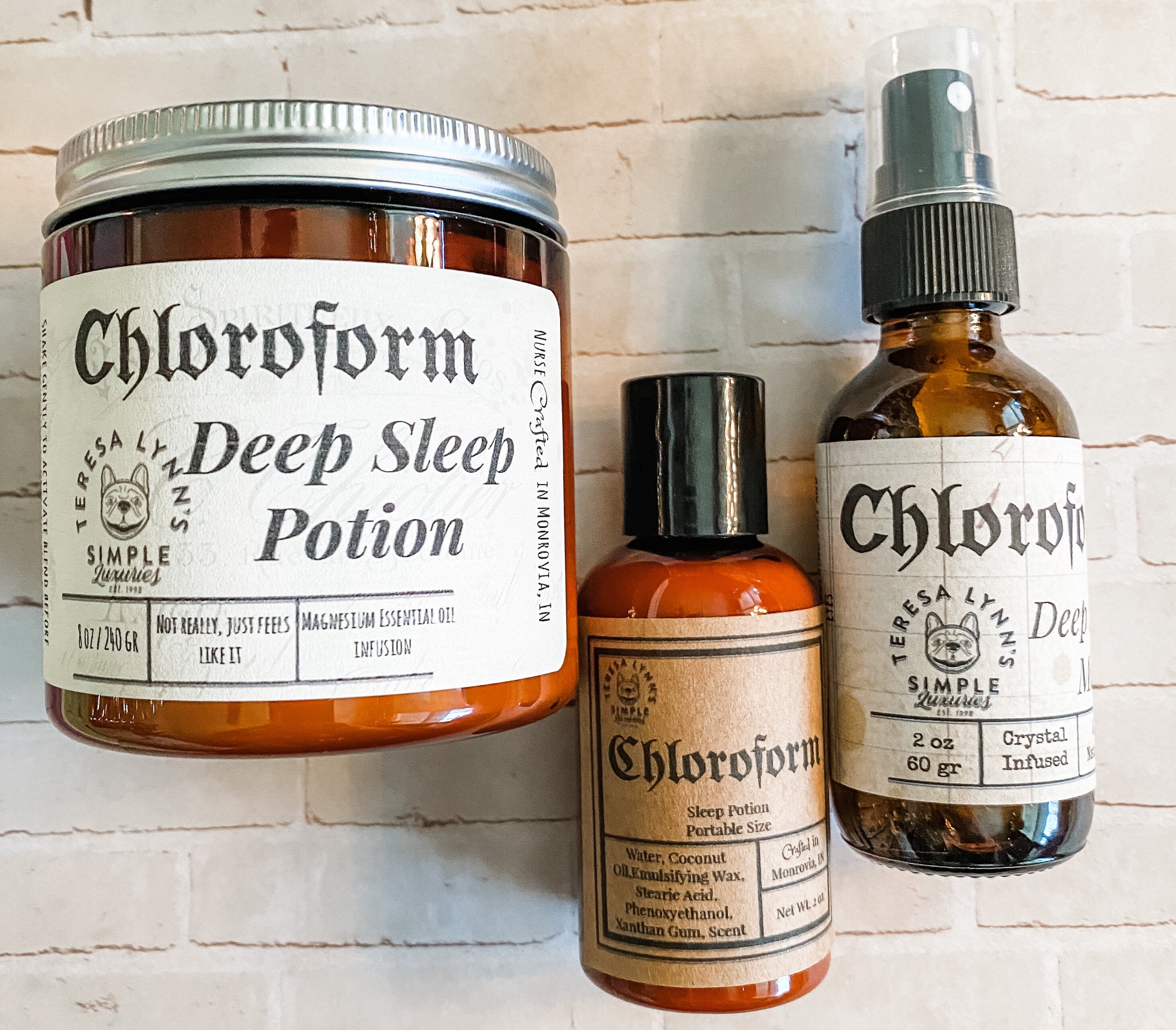 Chloroform sleep potion, lotion, holistic calming, coconut cream, Sage