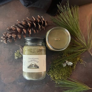 Southern Cemetery Ethereal Evergreen Scented Soy Candle - Handmade, Witch Vibe, Mysterious