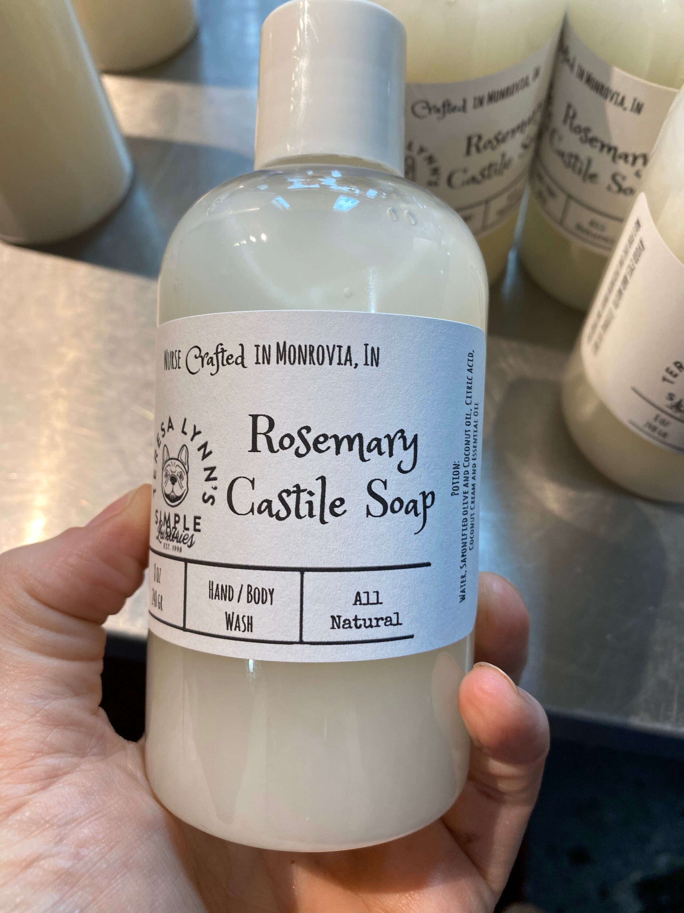 Rosemary Essential Oil, Castile soap, antimicrobial, olive oil, coconut