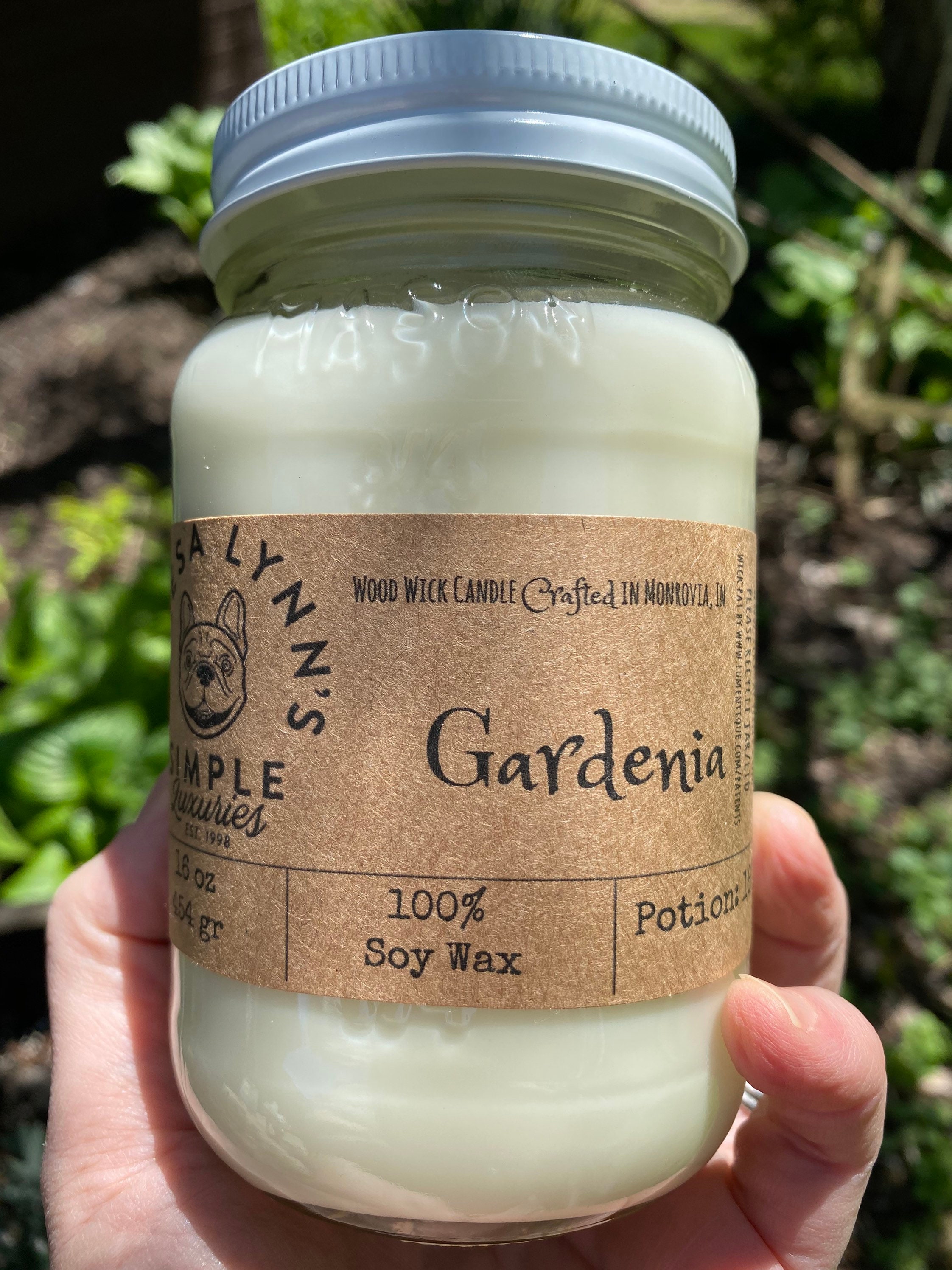 Gardenia, soy candle, wood wick, woodwick, essential oil ...