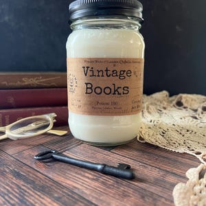Vintage Books - Scented, Wooden Wick Coconut Soy Candle image 17
