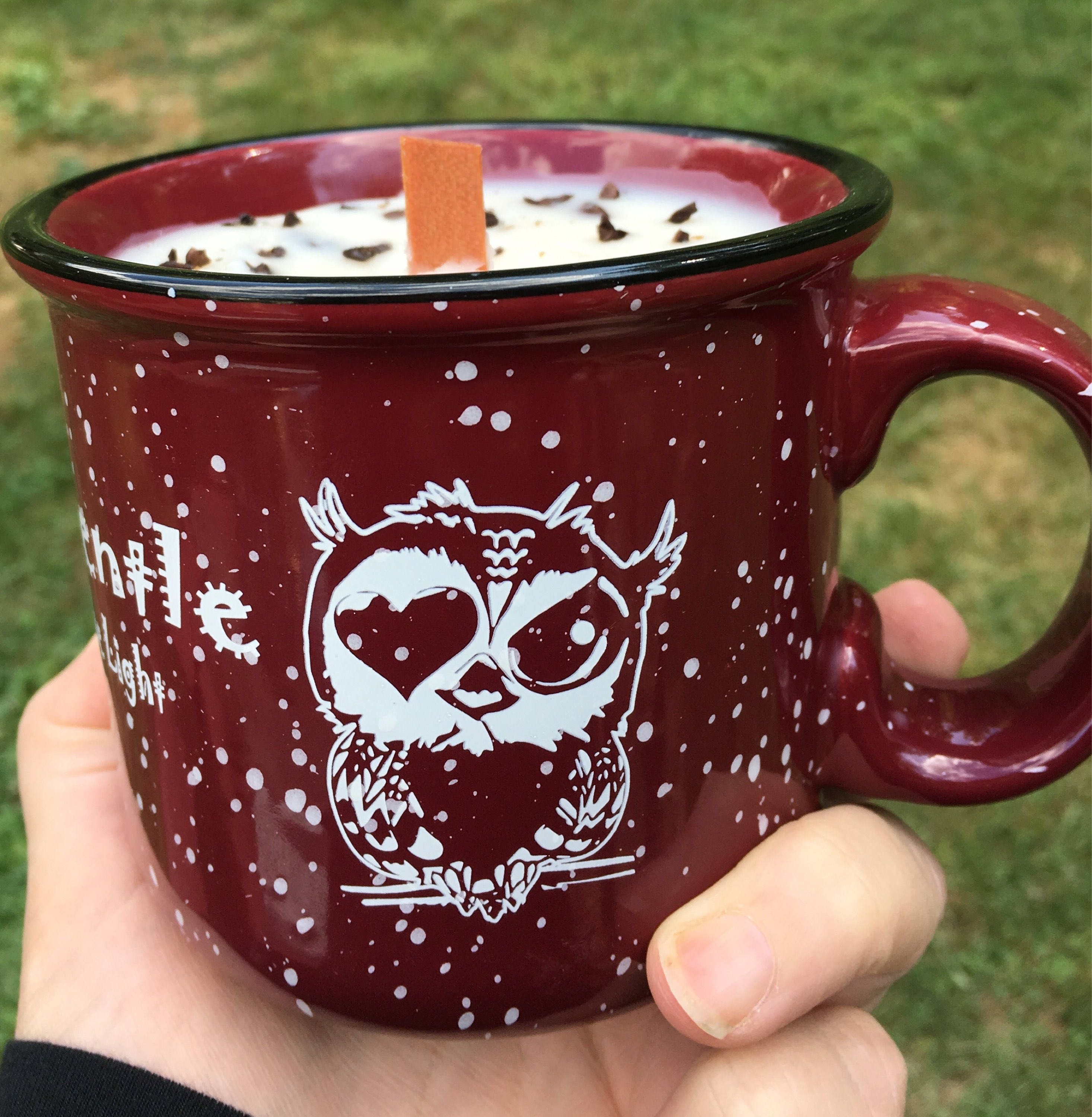 Wood wick coffee bean candle mug candle vintage feel candle