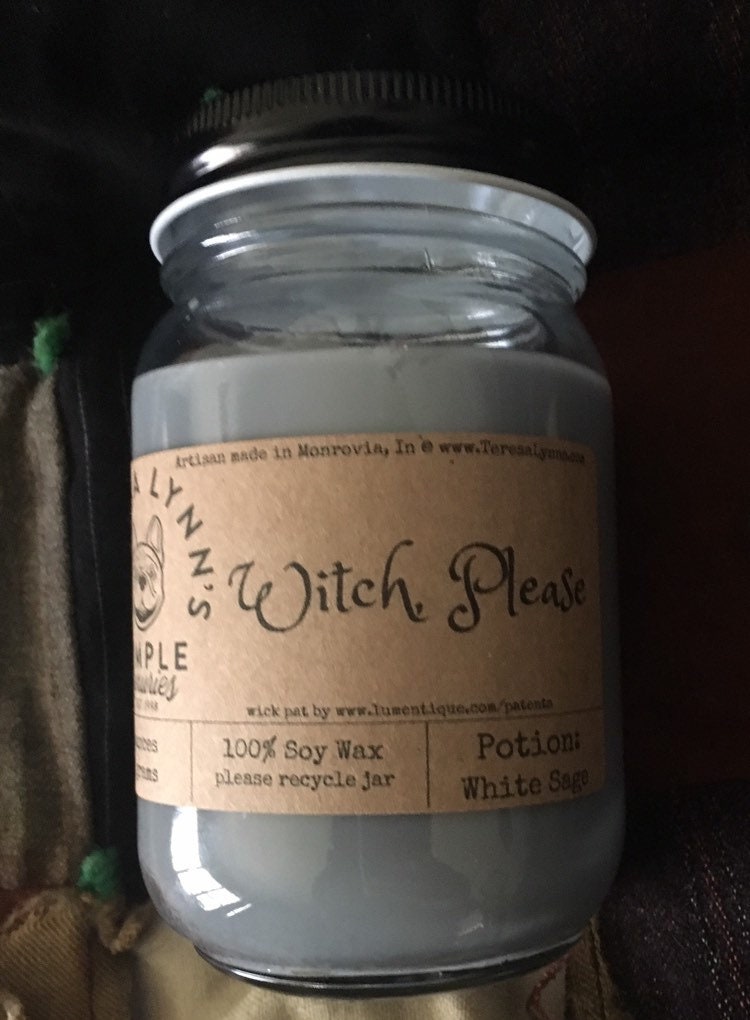 Witch Please, White sage, ritual candle, essential oil, smudge stick