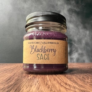 Blackberry Sage, Soy Wax Wooden Wick Candle