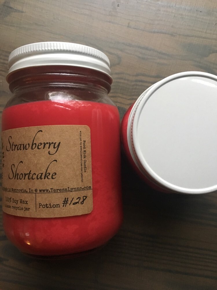 Strawberry Shortcake, soy candle, , Phthalate free, zinc free, natural