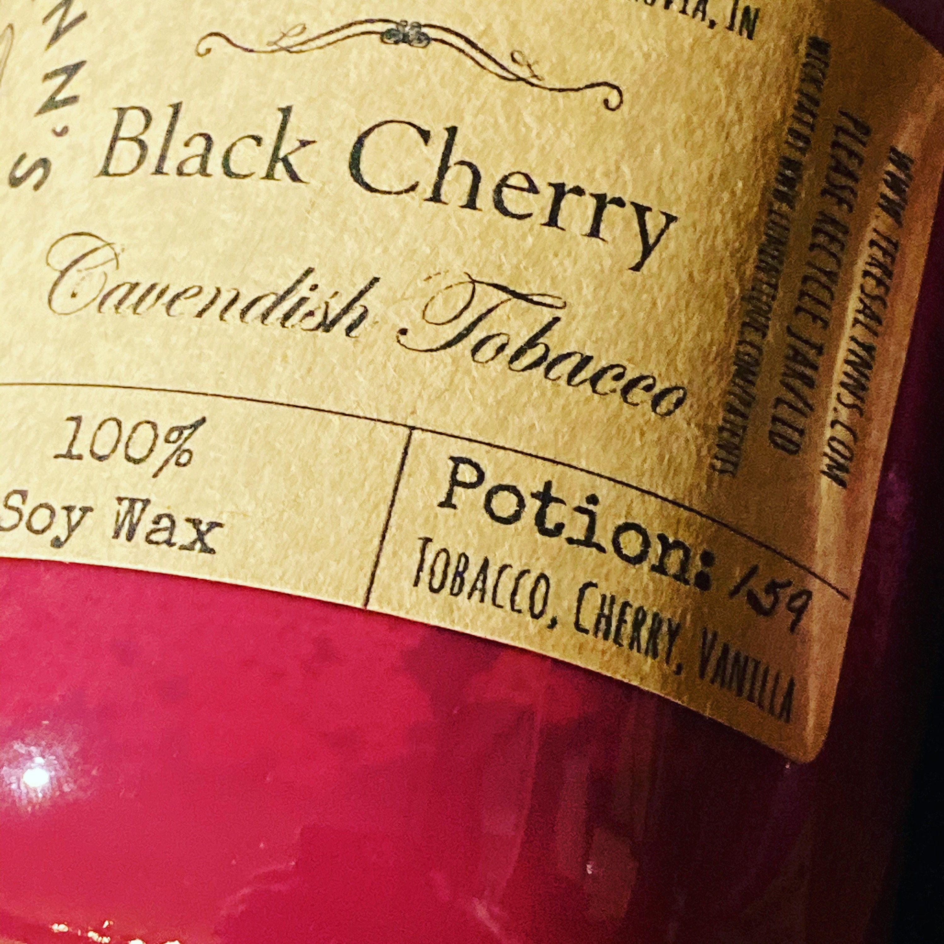 Cherry Pipe Tobacco, scented candle, Cavendish, wood wick candle, soy