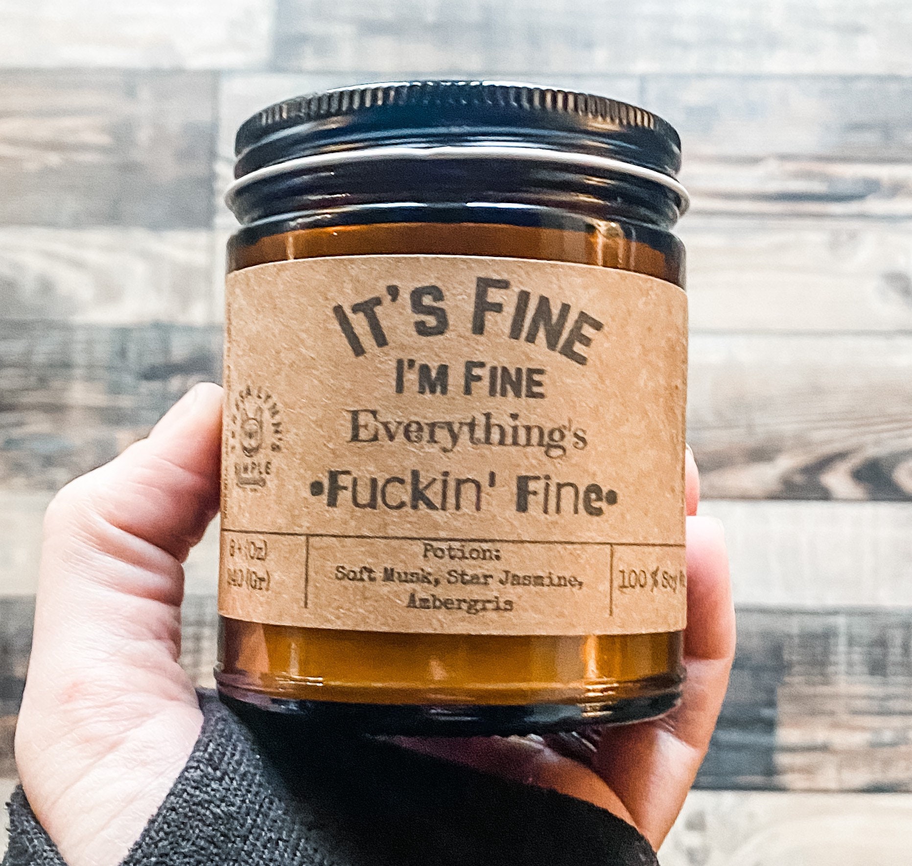 I'm Fine. It's Fine. Everything's Fine Funny Candle - LemonsAreBlue