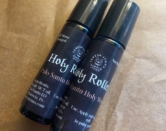 Palo Santo - HOLY SMOKE  Roller Ball, Crystal Infused, essential oil