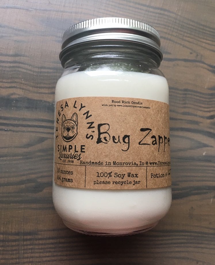 Citronella, Bug Zapper candle, Mosquito repellent, pure soy, essential