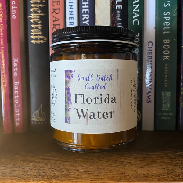 Florida Water infused Wooden Wick Soy Wax Candle - created with Our Vintage Florida Water Recipe