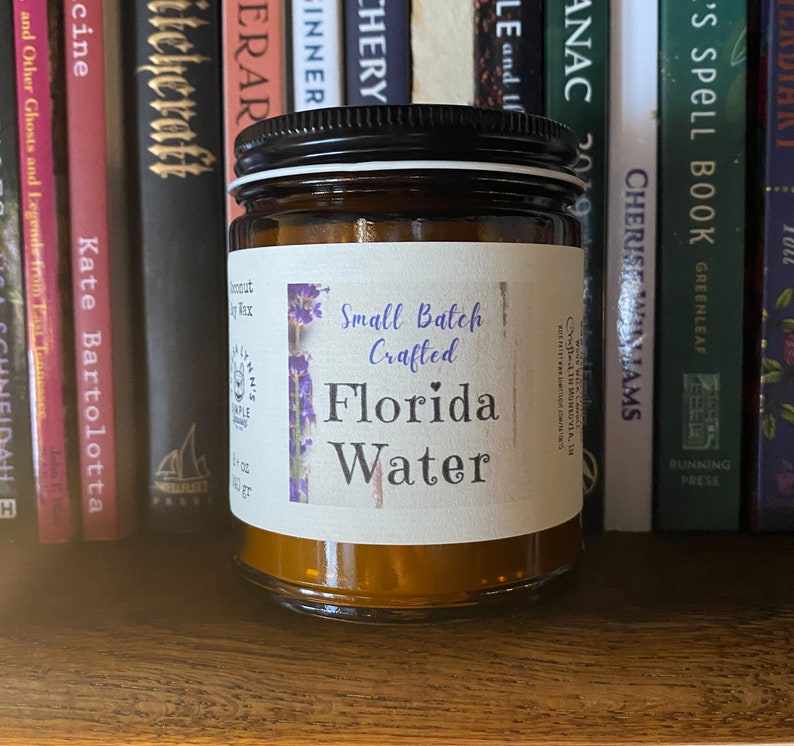 Florida Water infused Wooden Wick Soy Wax Candle created with Our Vintage Florida Water Recipe image 1