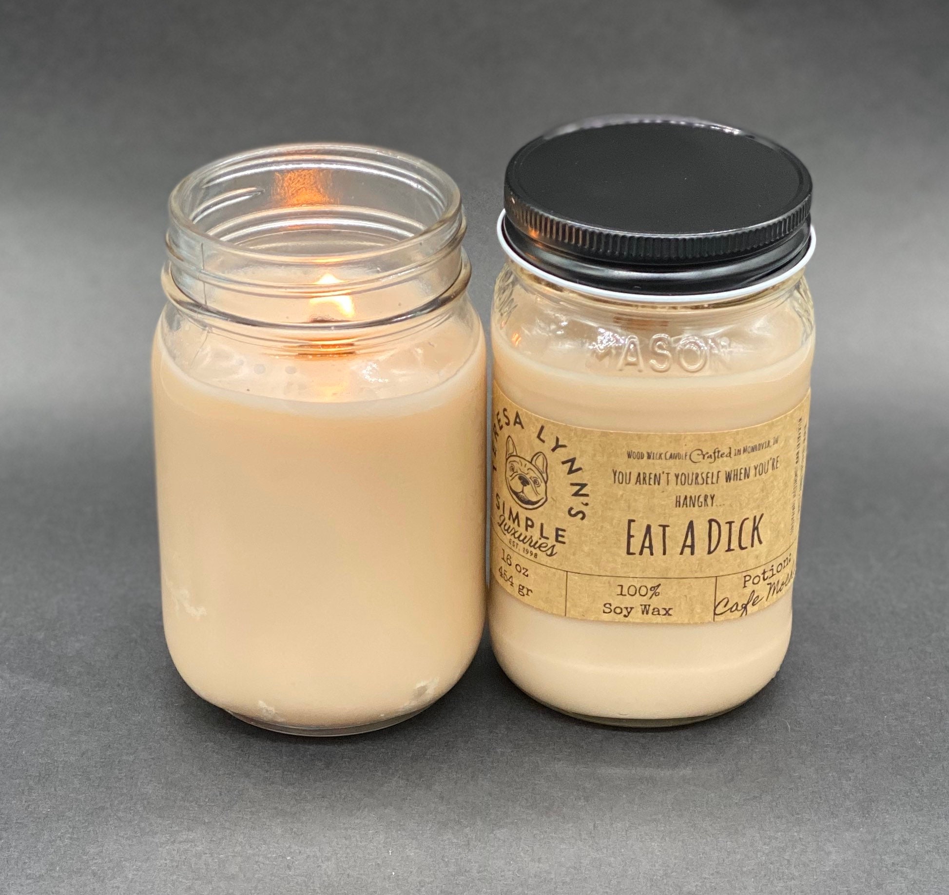 Eat a D!ck, candle, coffee candle,caramel macchiato, funny candle, gag