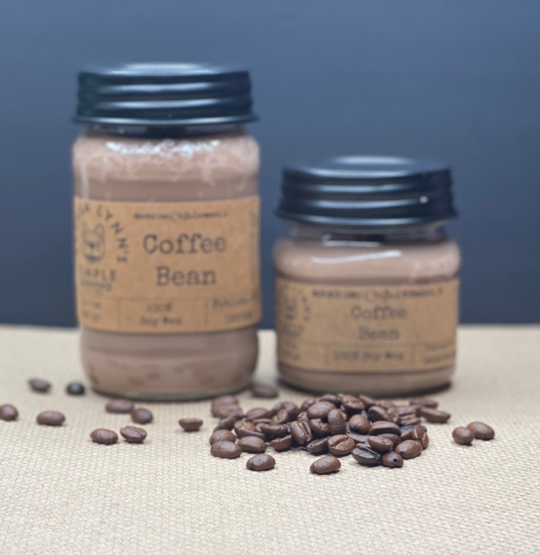 Coffee Bean, scented candle, handmade, wood wick, soy wax, coffee shop