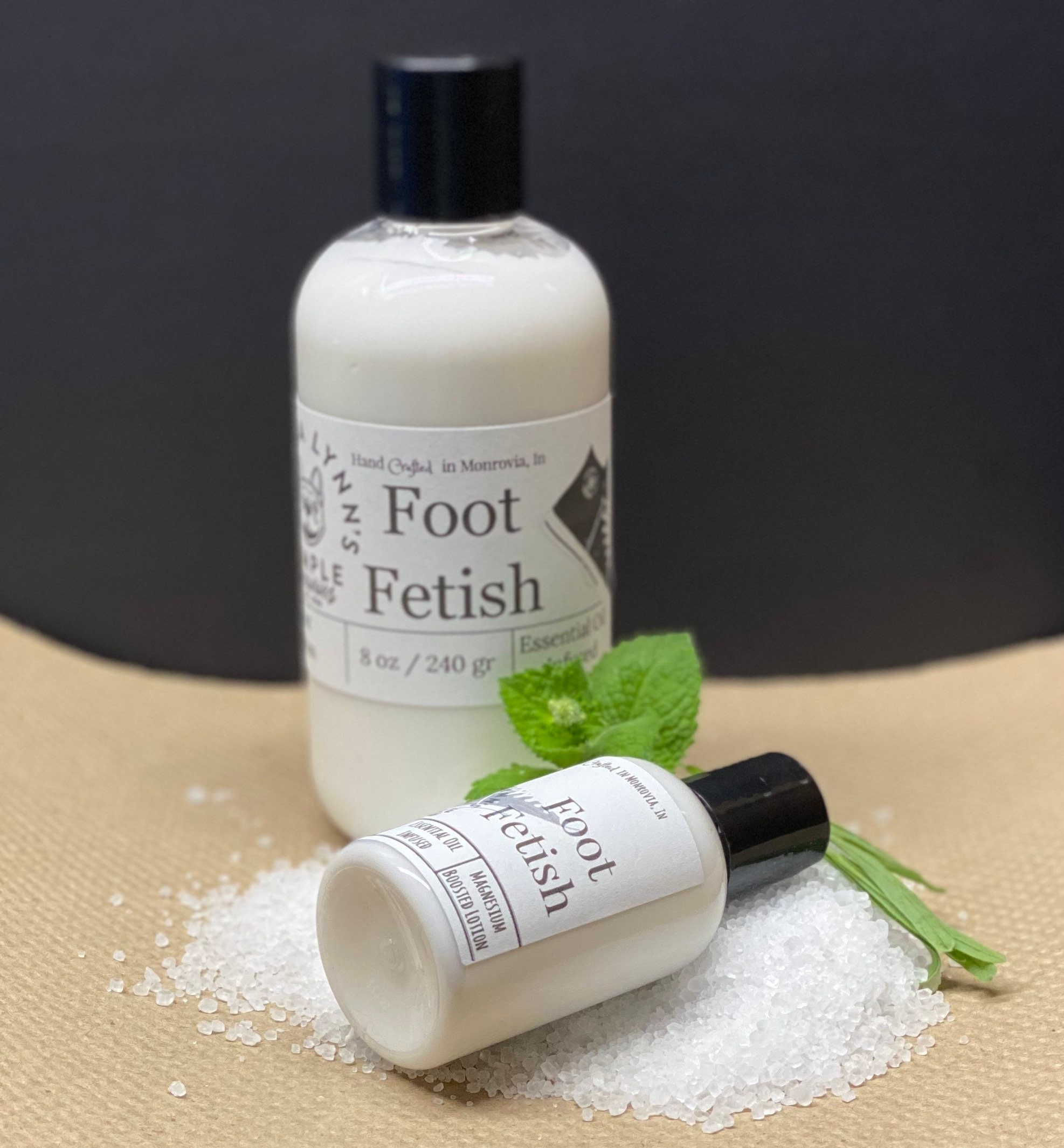 Foot Fetish, cooling foot lotion, peppermint, tea tree, lavender, epsom