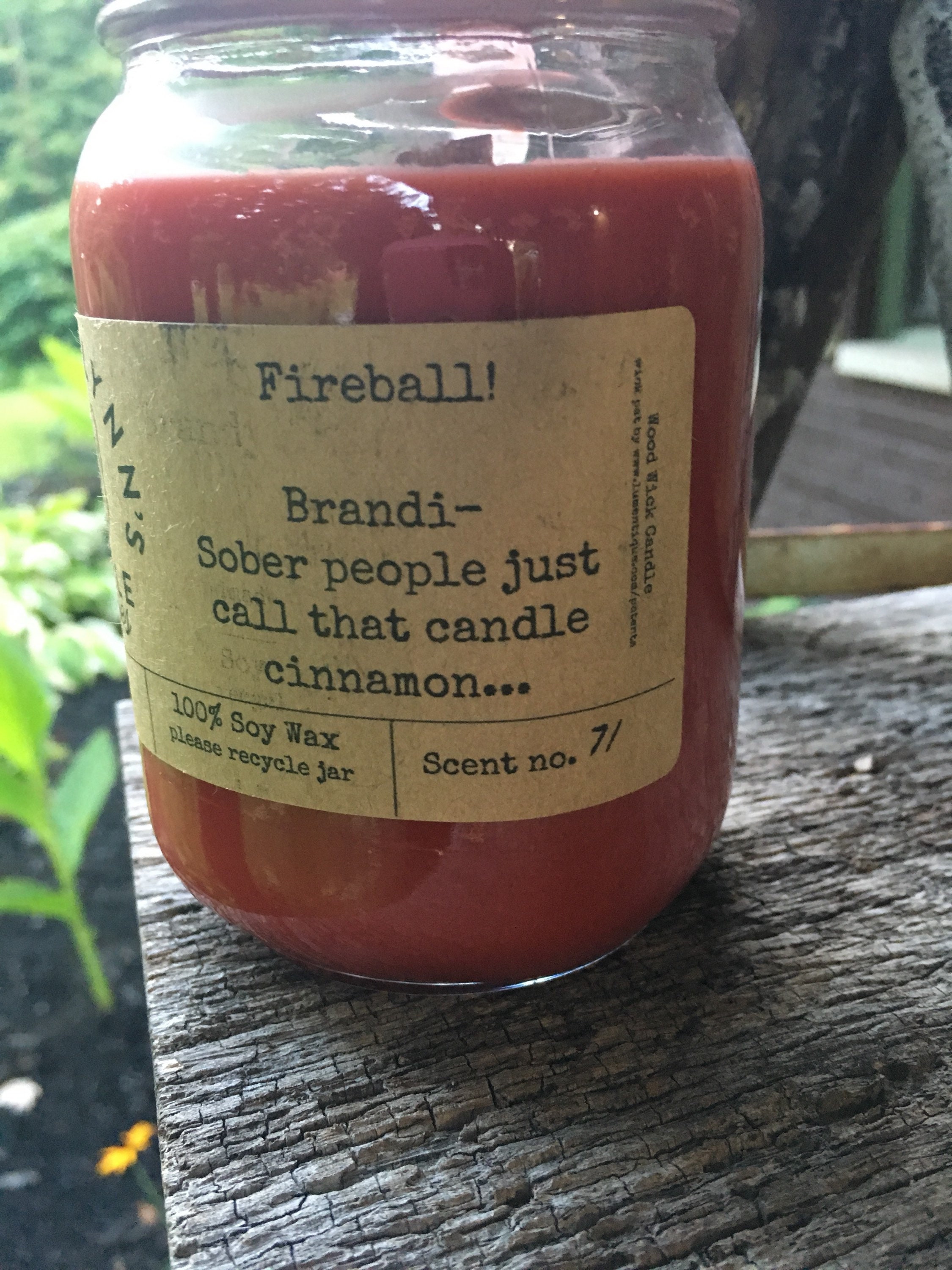 Fireball Soy candle wooden wick Fireball scented Handmade