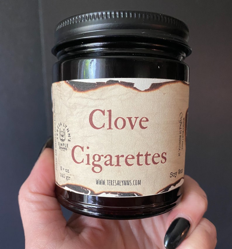 Clove Cigarette scented wooden wick soy candle Etsy France