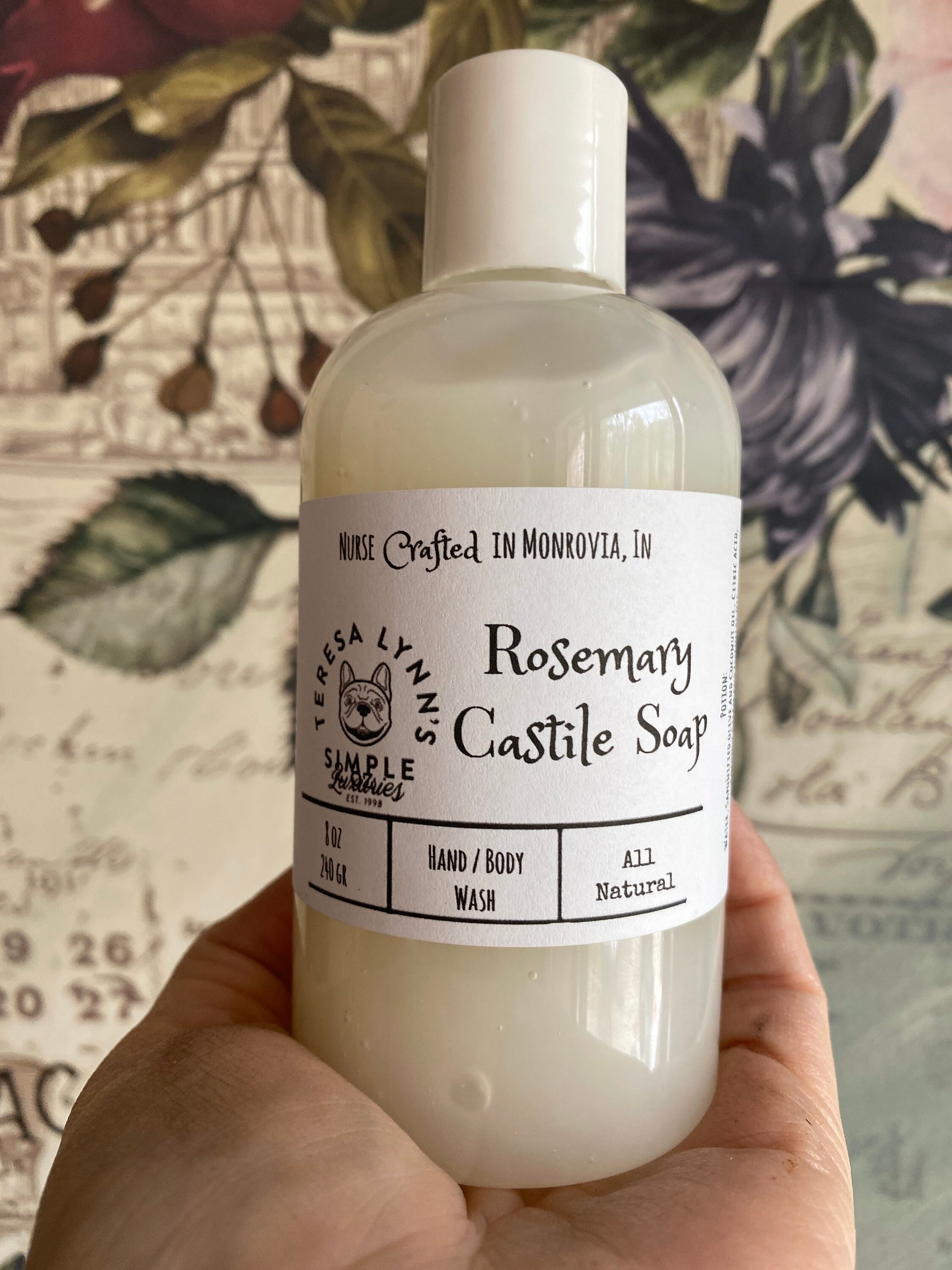 Rosemary Essential Oil, Castile soap, antimicrobial, olive oil, coconut