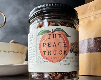Peach Truck -  Peach, Apple, Hibiscus, Rosehip, Chamomile, Natural  Organic Fruit Flavors