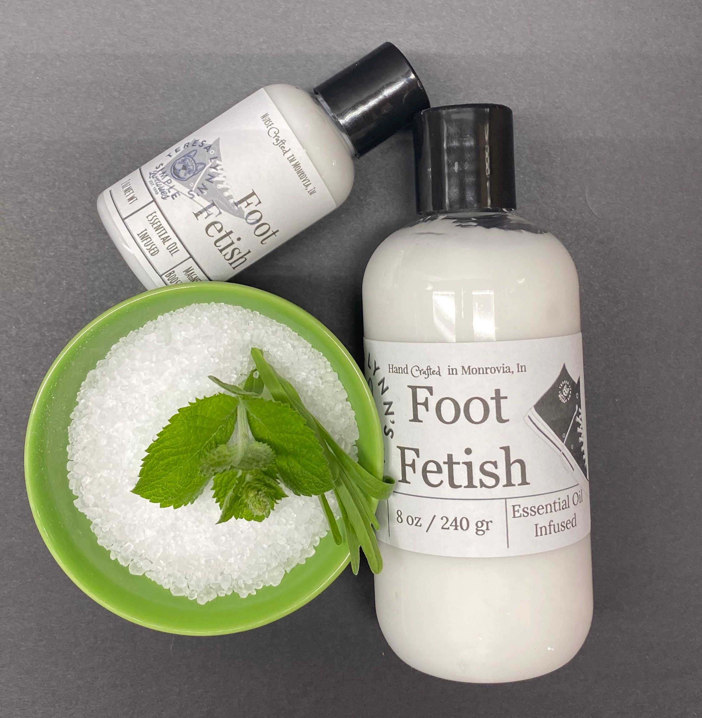 Foot Fetish, cooling foot lotion, peppermint, tea tree, lavender, epsom