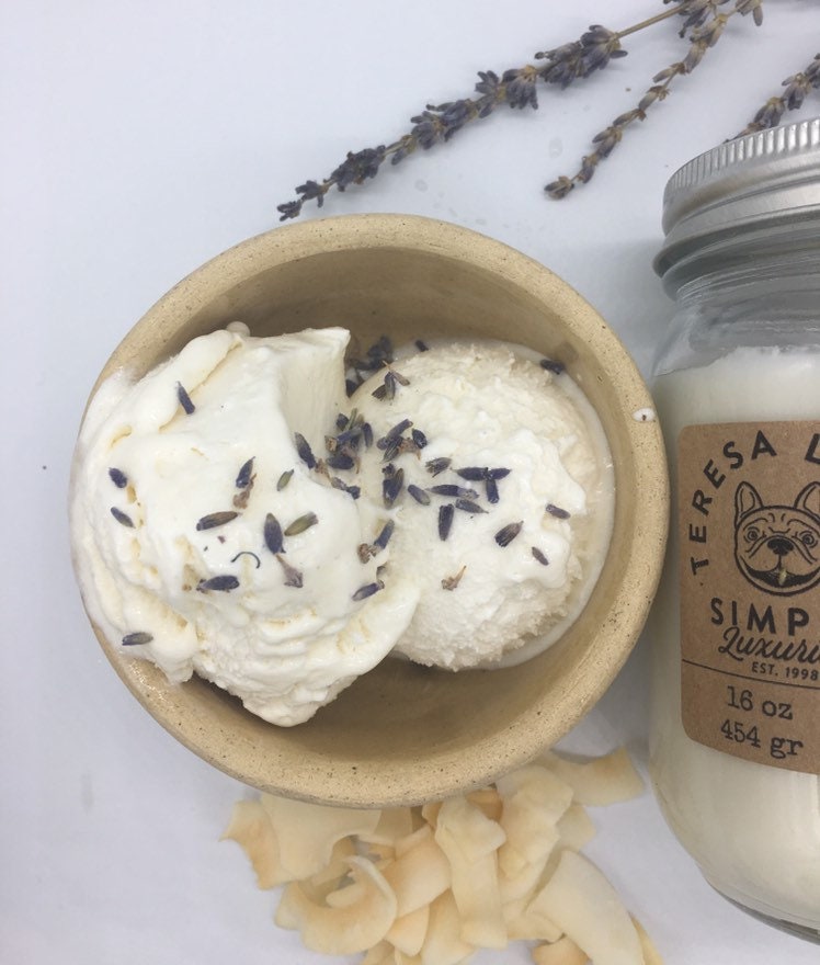 Coconut Cream and Lavender Buds, soy candle, candle, lavender, coconut