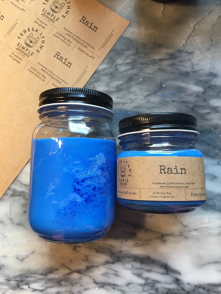Rain scented candle wooden wick soy candle crackle candle