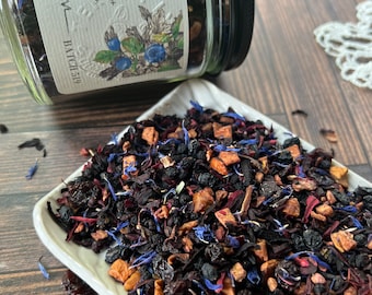 Brew Berries-Organic Blueberry Elderberry Tea - Relaxing Caffeine-Free Loose-Leaf Blend