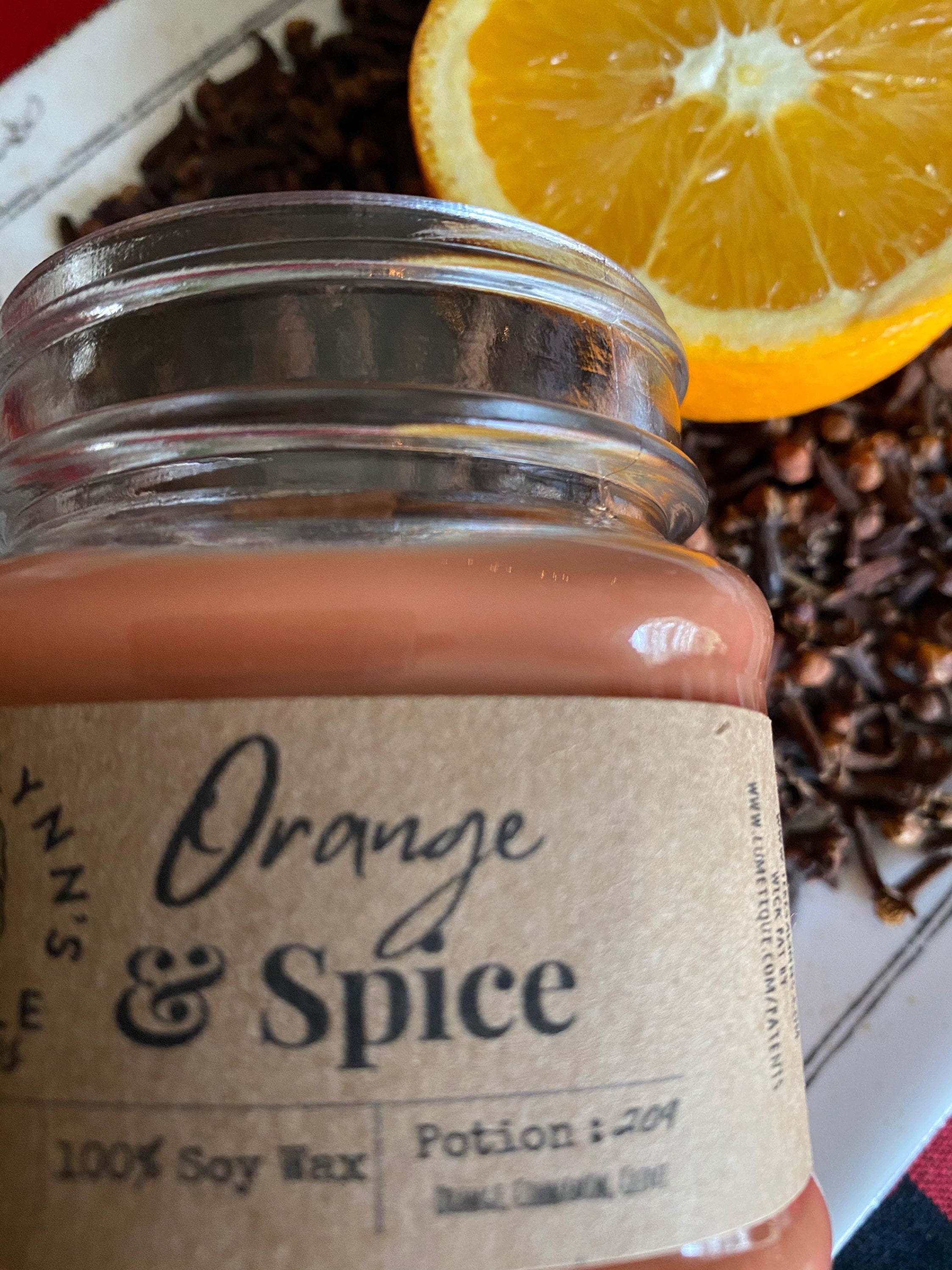 Orange Spice, Soy Candle, Wood Wick, Handmade, long burning candle