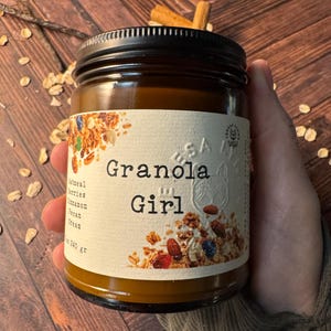 Granola Girl Candle- Oatmeal, Honey, Pecan Wooden Wick CoCoSoy Candle image 2