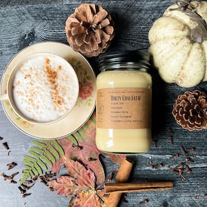 Dirty Chai Latte, spice, Soy candle, Wooden Wick, mason jar candle, long burning candle, bohemian, Farmhouse, phthalate free, tea, cardamom