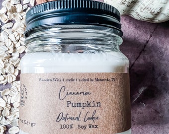 Cinnamon Pumpkin Oatmeal Cookies, Indulge in the Ultimate Fall Treat in a  Soy Wax Candle with Wooden Wick