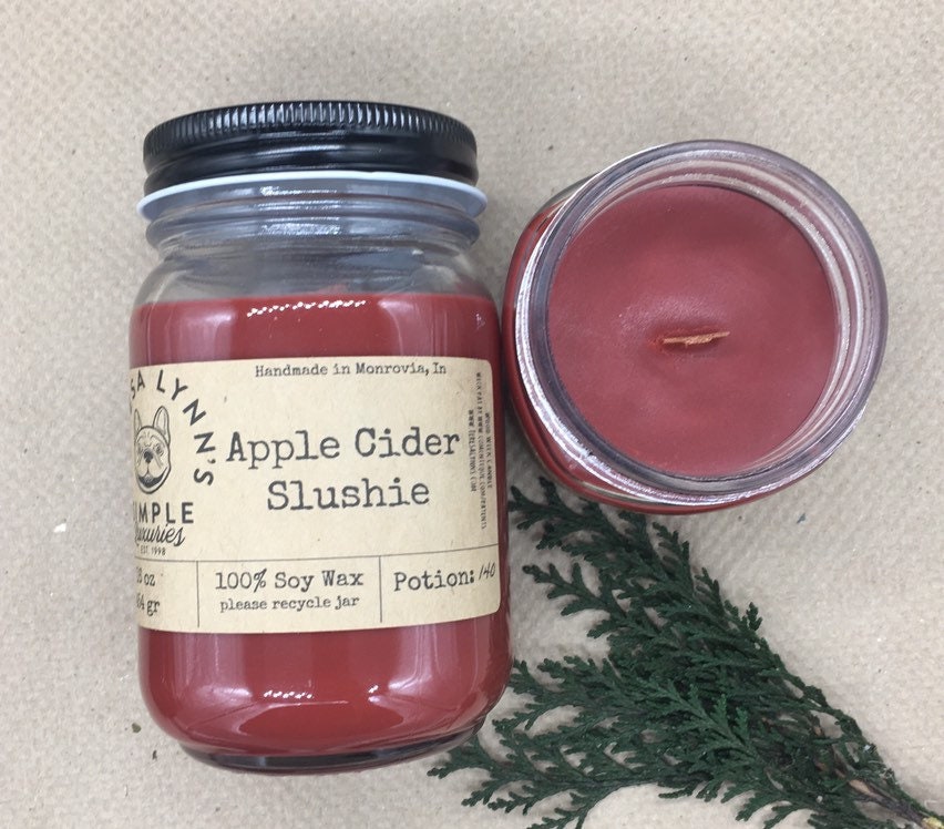 Apple Cider slushie, Cider Candle, wooden wick, French Bulldog, Fall, Farmhouse, spice