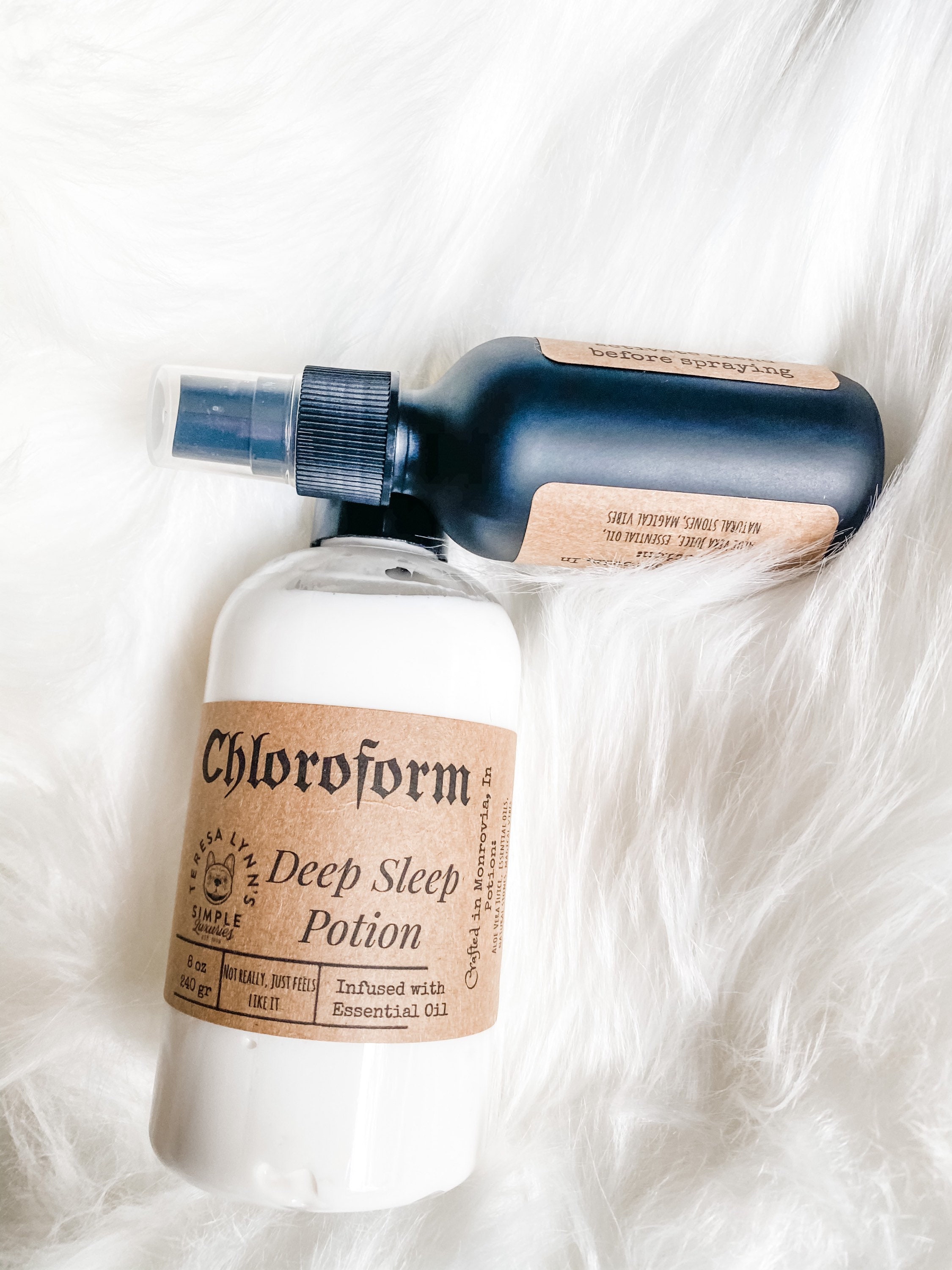 Sleep Potion, Chloroform, lotion, essential oil, coconut cream, Sage