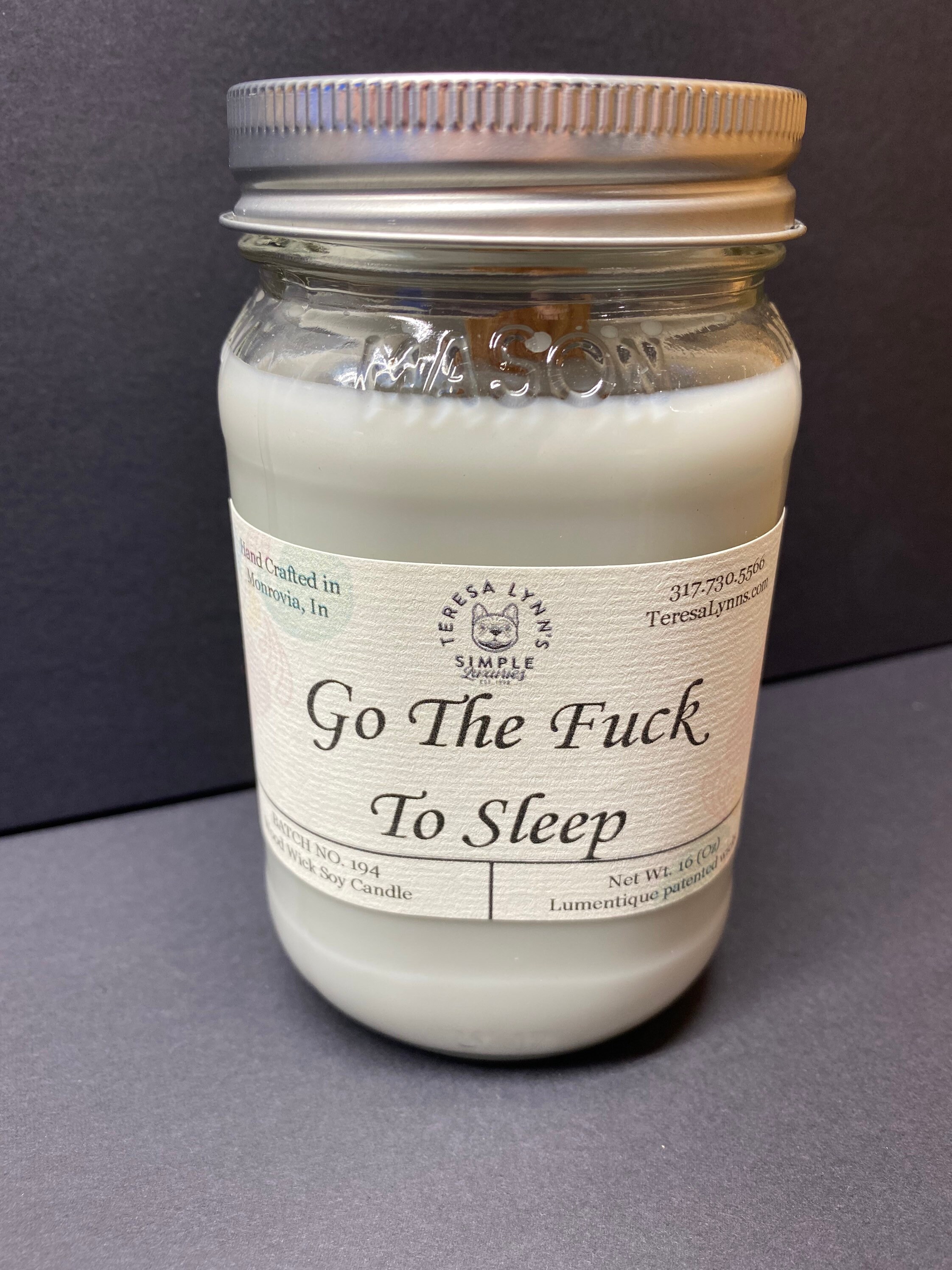Go The Fck To Sleep, calm candle, , soy wax, sleep candle, bedroom