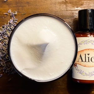 Alice, Lotion, Lavender Essential oil, Self Care, coconut oil, argan oil, Lavender, bedtime ritual, sleep, calming lotion image 1