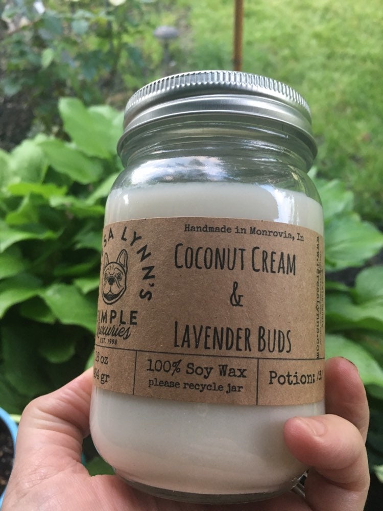 Coconut Cream and Lavender Buds, soy candle, candle, lavender, coconut